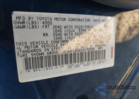 2001 Lexus Rx 300 z USA, uszkodzony, nr VIN JTJHF10U810170292